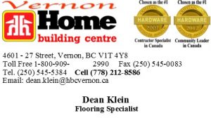 Home Building Centre Flooring Specialist Vernon Business Card